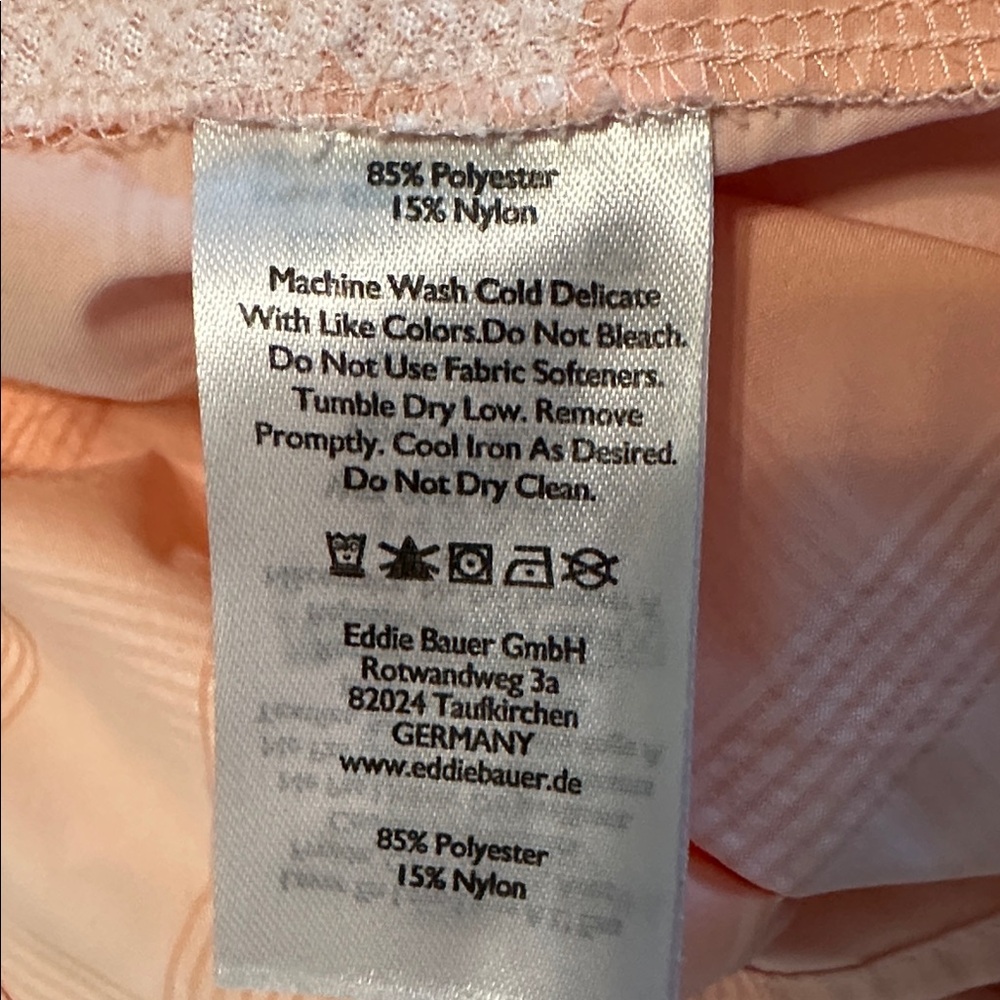 Eddie Bauer Peach Plaid Button-Up Dry Fit Shirt - Picture 6 of 6